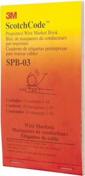 3M - 450 Label, 1.37 Inch Long x 0.22 Inch Wide x 1/4mm Thick, Numeric Vinyl Film Book - Black Legend, White Background, 39.2 to 100.4°F, Self Adhesive - Eagle Tool & Supply