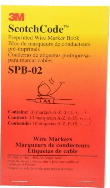 3M - 450 Label, 1.37 Inch Long x 0.22 Inch Wide x 1/4mm Thick, Alphanumeric Vinyl Film Book - Black Legend, White Background, 39.2 to 100.4°F, Self Adhesive - Eagle Tool & Supply