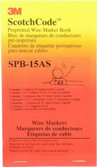 3M - 426 Label, 1.37 Inch Long x 0.22 Inch Wide x 1/4mm Thick, Alphanumeric, Electrical Vinyl Film Book - Black Legend, White Background, 39.2 to 100.4°F, Self Adhesive - Eagle Tool & Supply