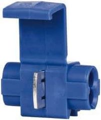 3M - 14 AWG, Blue, IDC, Inline, Pigtail & Tap Quick Splice Connector - 2 Wires - Eagle Tool & Supply