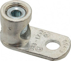 Thomas & Betts - 6 AWG Noninsulated Lug Connection D Shaped Ring Terminal - 13/32" Stud, 1-61/64" OAL x 15/16" Wide, Tin Plated Copper Contact - Eagle Tool & Supply