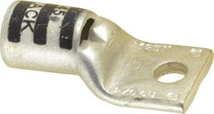 Thomas & Betts - 2/0 AWG Noninsulated Compression Connection Square Ring Terminal - 1/4" Stud, 1.65" OAL x 0.83" Wide, Tin Plated Copper Contact - Eagle Tool & Supply
