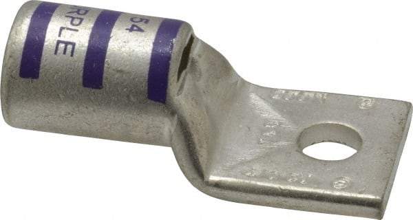 Thomas & Betts - 4/0 AWG Noninsulated Compression Connection Square Ring Terminal - 5/16" Stud, 2.13" OAL x 1.03" Wide, Tin Plated Copper Contact - Eagle Tool & Supply
