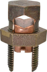 Thomas & Betts - 2 to 4/0 AWG, Copper Wire Compatible, Copper Alloy, Hex Split Bolt Connector - 2-5/32" OAL, 1" Head Width, 1-1/16" Base Width - Eagle Tool & Supply