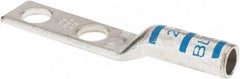 Thomas & Betts - 6 AWG Noninsulated Compression Connection Rectangle Ring Terminal - 1/4" Stud, 2.28" OAL x 0.44" Wide, Tin Plated Copper Contact - Eagle Tool & Supply