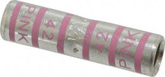 Thomas & Betts - 1/0 AWG Compatible, Noninsulated, Crimp-On Butt Splice Terminal - 2 Wire Entries, Copper Contacts, Tin Contact Plating, 2" OAL, Pink - Eagle Tool & Supply