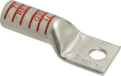 Thomas & Betts - 350 kcmil Wire Noninsulated Compression Connection Square Ring Terminal - 1/2" Stud, 3.68" OAL x 1.36" Wide, Tin Plated Copper Contact - Eagle Tool & Supply
