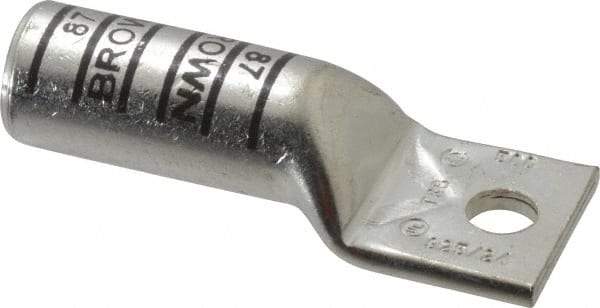 Thomas & Betts - 500 kcmil Wire Noninsulated Compression Connection Square Ring Terminal - 1/2" Stud, 4-1/4" OAL x 1.61" Wide, Tin Plated Copper Contact - Eagle Tool & Supply