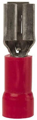 Thomas & Betts - 22 to 18 AWG, Vinyl, Fully Insulated, Female Wire Disconnect - 3/16 Inch Wide Tab, Red, CSA Certified, RoHS Compliant, UL 94 V-0, UL File E66716, UL Listed - Eagle Tool & Supply