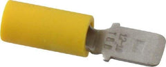 Thomas & Betts - 12 to 10 AWG, Vinyl, Fully Insulated, Male Wire Disconnect - 1/4 Inch Wide Tab, Yellow, CSA Certified, RoHS Compliant, UL 94 V-0, UL File E66716, UL Listed - Eagle Tool & Supply