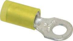 Thomas & Betts - 12-10 AWG Partially Insulated Crimp Connection D Shaped Ring Terminal - #10 Stud, 1" OAL x 0.37" Wide, Tin Plated Copper Contact - Eagle Tool & Supply