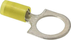 Thomas & Betts - 12-10 AWG Partially Insulated Crimp Connection D Shaped Ring Terminal - 1/2" Stud, 1.37" OAL x 0.72" Wide, Tin Plated Copper Contact - Eagle Tool & Supply