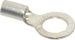 Thomas & Betts - 12-10 AWG Noninsulated Crimp Connection D Shaped Ring Terminal - 5/16" Stud, 0.98" OAL x 1/2" Wide, Tin Plated Copper Contact - Eagle Tool & Supply