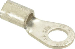 Thomas & Betts - 6 AWG Noninsulated Crimp Connection Circular Ring Terminal - 5/16" Stud, 1.32" OAL x 0.6" Wide, Tin Plated Copper Contact - Eagle Tool & Supply