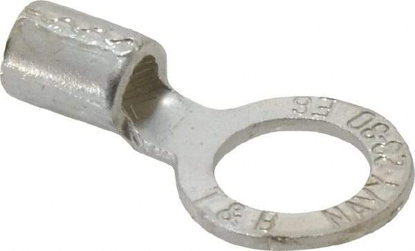 Thomas & Betts - 6 AWG Noninsulated Crimp Connection Circular Ring Terminal - 1/2" Stud, 1.49" OAL x 0.82" Wide, Tin Plated Copper Contact - Eagle Tool & Supply