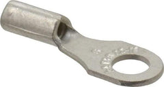 Thomas & Betts - 22-16 AWG Noninsulated Crimp Connection D Shaped Ring Terminal - #6 Stud, 0.72" OAL x 1/4" Wide, Tin Plated Copper Contact - Eagle Tool & Supply