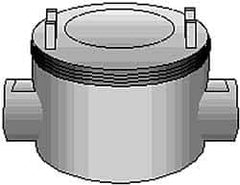 Thomas & Betts - (2) 1-1/2" Knockouts, Iron Round Junction Box - 5-3/4" Overall Width x 3.81" Overall Depth - Eagle Tool & Supply