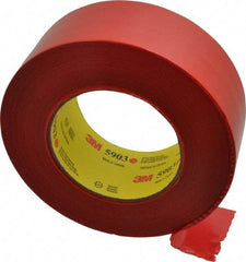 3M - 2" Wide x 60 Yd Long Red Polyethylene Film Masking Tape - Series 5903, 7.5 mil Thick, 21 In/Lb Tensile Strength - Eagle Tool & Supply