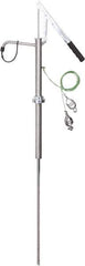 PRO-LUBE - 64 Strokes per Gal, 1/2" Outlet, Stainless Steel Hand Operated Lever Pump - 2 oz per Stroke, 29" OAL, For 2" Bung Drums, For Acetone, Adblue, Benzene, DEF, Diesel, Kerosene, Lacquer, Naphtha, Thinners, Urea & Gasoline - Eagle Tool & Supply