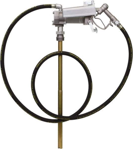 PRO-LUBE - 13 GPM, 3/4" Hose Diam, Gasoline, Kerosene & Diesel Fuel Pump - Aluminum Die Cast Pump, 3/4" Inlet, 3/4" Outlet, 115 VAC, 12' Hose Length, 1/8 hp - Eagle Tool & Supply