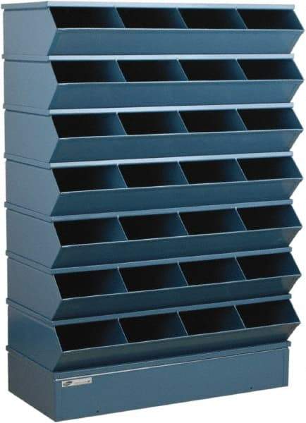 Stackbin - 7 Bin, Shelving Unit with Openings & Base - 37" Wide x 58-1/2" High - Eagle Tool & Supply