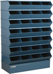 Stackbin - 7 Bin, Shelving Unit with Openings & Base - 37" Wide x 58-1/2" High - Eagle Tool & Supply