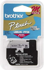 Brother - 1/2" Wide, Silver Tape Cassette - For Label Maker - Eagle Tool & Supply