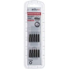 Wiha - 1/4" Drive T25 Tamperproof Torx Screwdriver Bit - 1" OAL, Tamper Resistant Bit - Eagle Tool & Supply