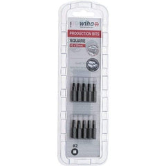 Wiha - 1/4" Drive, #2 Square Screwdriver Bit - 1" OAL - Eagle Tool & Supply
