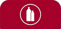 Rubbermaid - Trash Can Decal Message: Plastic - English, Text on Color, Red, Indoor & Outdoor, Apply to Metal, 1-25/32" Wide x 8-1/2" High - Eagle Tool & Supply