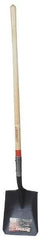 Razor-Back - 12" High x 9-1/2" Wide Square Steel Shovel - 48" Long Wood Straight Handle, Front Turned - Eagle Tool & Supply