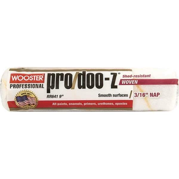 Wooster Brush - 3/16" Nap, 9" Wide Paint General Purpose Roller Cover - Smooth Texture, Fabric - Eagle Tool & Supply