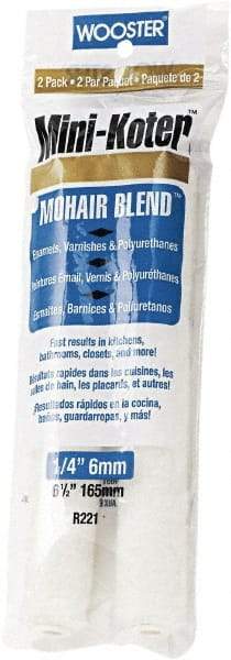 Wooster Brush - 1/4" Nap, 6-1/2" Wide Paint General Purpose Roller Cover - Very Smooth Texture, Fabric - Eagle Tool & Supply