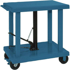 Wesco Industrial Products - 6,000 Lb Capacity Manual Hydraulic Post Lift Table - 37" to 59" Lift Height, 48" Platform Length x 32" Platform Width - Eagle Tool & Supply