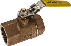 Apollo - 1-1/2" Pipe, Standard Port, Bronze Standard Ball Valve - 2 Piece, NPT Ends, Locking Lever Handle, 600 WOG, 150 WSP - Eagle Tool & Supply