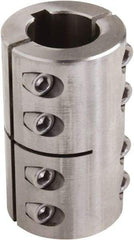 Climax Metal Products - 1-3/4" Inside x 3-1/8" Outside Diam, Two Piece Rigid Coupling with Keyway - 4-1/2" Long x 3/8" Keyway Width x 3/16" Keyway Depth - Eagle Tool & Supply