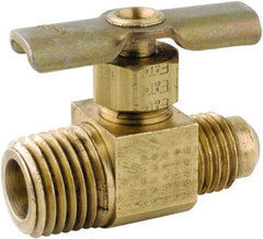 ANDERSON METALS - 1/4 x 1/4" Pipe, Inline Metal Seat Needle Valve - Brass Seal, FL x MIP Ends, Lead Free Brass Valve, 150 Max psi - Eagle Tool & Supply