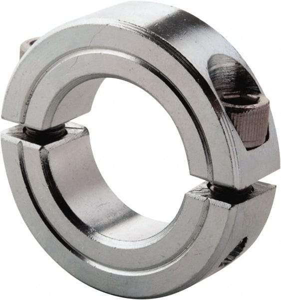 Climax Metal Products - 1" Bore, Steel, Two Piece Clamp Collar - 1-3/4" Outside Diam, 1/2" Wide - Eagle Tool & Supply