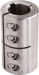 Climax Metal Products - 1-3/4" Inside x 3-1/8" Outside Diam, One Piece Split Clamping Collar with Keyway - 4-1/2" Long x 3/8" Keyway Width x 3/16" Keyway Depth - Eagle Tool & Supply