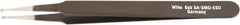Wiha - 4-23/32" OAL SS-SA ESD Safe Tweezers - Micro Tip Straight & Slotted - Eagle Tool & Supply