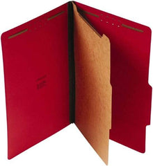 UNIVERSAL - 8-1/2 x 14", Legal, Ruby Red, Classification Folders with Top Tab Fastener - 25 Point Stock, Right of Center Tab Cut Location - Eagle Tool & Supply