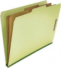 UNIVERSAL - 8-1/2 x 14", Legal, Green, Classification Folders with Top Tab Fastener - 25 Point Stock, Right of Center Tab Cut Location - Eagle Tool & Supply