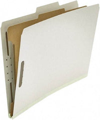 UNIVERSAL - 8-1/2 x 14", Legal, Gray, Classification Folders with Top Tab Fastener - 25 Point Stock, Right of Center Tab Cut Location - Eagle Tool & Supply