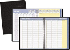 AT-A-GLANCE - 32 Sheet, 8-1/4 x 10-7/8", Weekly/Monthly Planner - Black - Eagle Tool & Supply