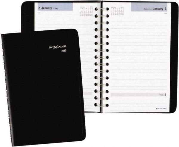 AT-A-GLANCE - 312 Sheet, 4-7/8 x 8", Appointment Book - Black - Eagle Tool & Supply