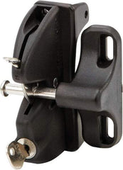 D&D Technologies - 2.830" Bar Latch Length, 3.54" High, Polymer Adjustable Gate Latch - Black Finish, 1.8" Bar Latch Projection, 7/16" Hole Diam - Eagle Tool & Supply