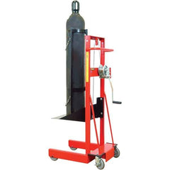 Wesco Industrial Products - 300 Lb Capacity, 40" Lift Height, Winch Steel Stacker Manually Operated Lift - Eagle Tool & Supply