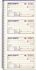 Adams Business Forms - 200 Sheet, 2-3/4 x 4-3/4", Receipt Book - Eagle Tool & Supply