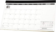 AT-A-GLANCE - 12 Sheet, 17-3/4 x 10-7/8", Desk Pad - White & Black - Eagle Tool & Supply