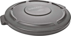 Rubbermaid - Round Lid for Use with 32 Gal Round Trash Cans - Gray, Low-Density Polyethylene, For Brute Trash Cans - Eagle Tool & Supply